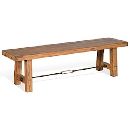 Dining Bench with Metal Turnbuckle Stretcher